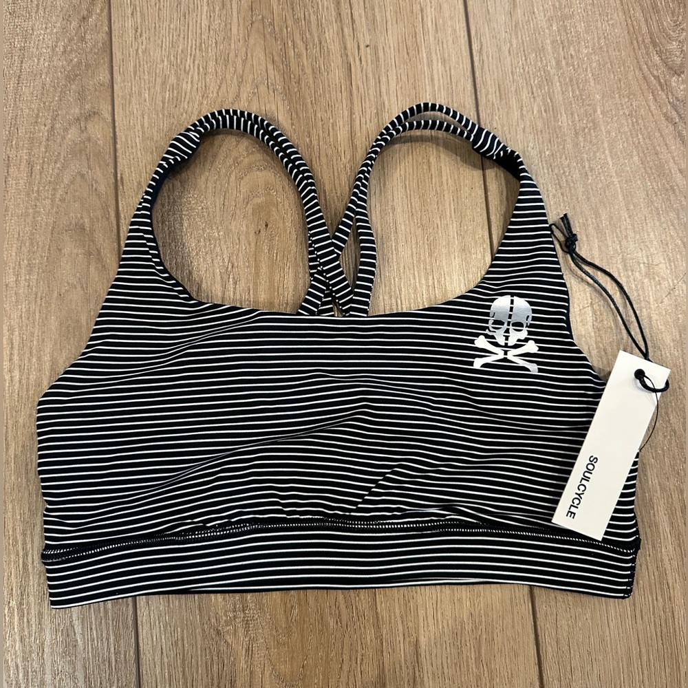 Brand new with tags Lululemon x Soulcycle Energy Bra black/white stripe